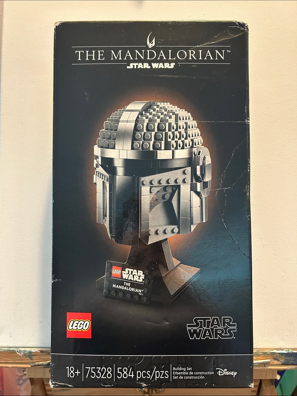 LEGO Gray Mandalorian Helmet Display Model
